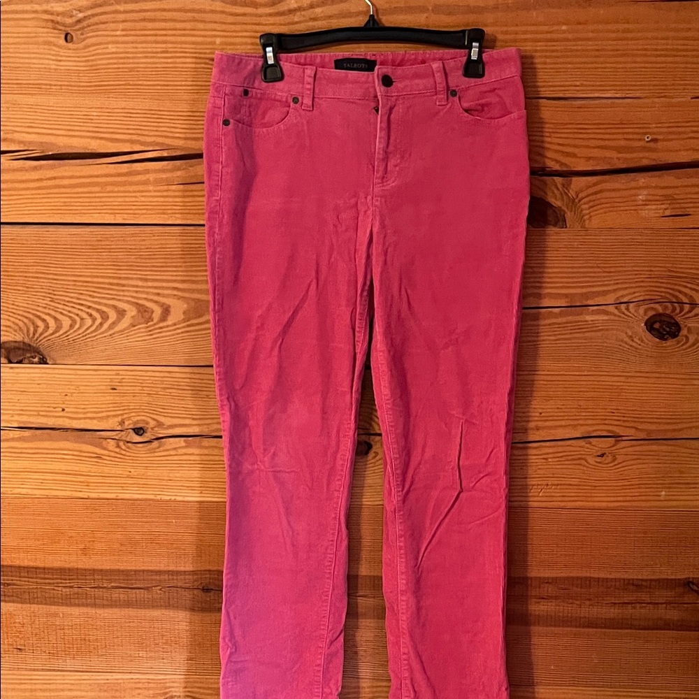 Talbots Vibrant Pink Corduroy Trousers